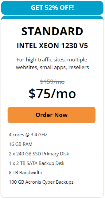 Get 52% off a Dedicated Server